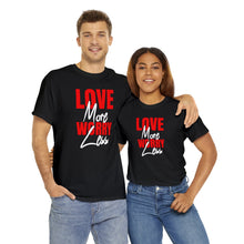 Load image into Gallery viewer, Inspirational T-Shirt | Love More, Worry Less | Unisex Heavy Cotton Tee

