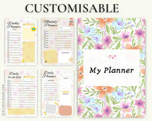 Load image into Gallery viewer, Floral Planner &amp; Journal: Customizable Daily Organizer with PLR License